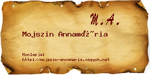 Mojszin Annamária névjegykártya